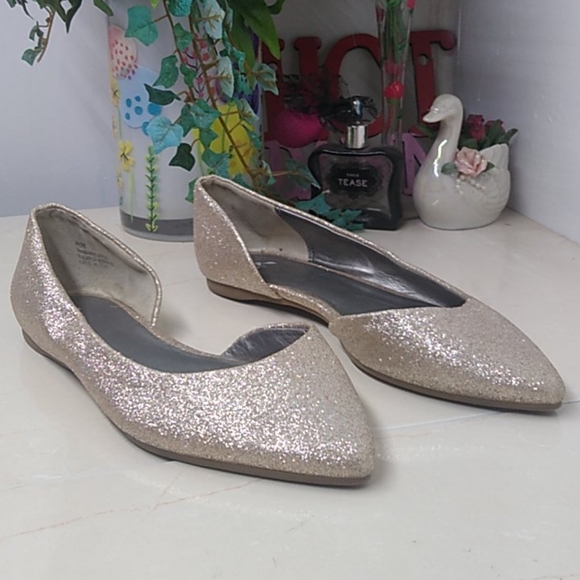 bp Shoes - 🔴BP. Sparkly Platinum Glitter Flat Heels